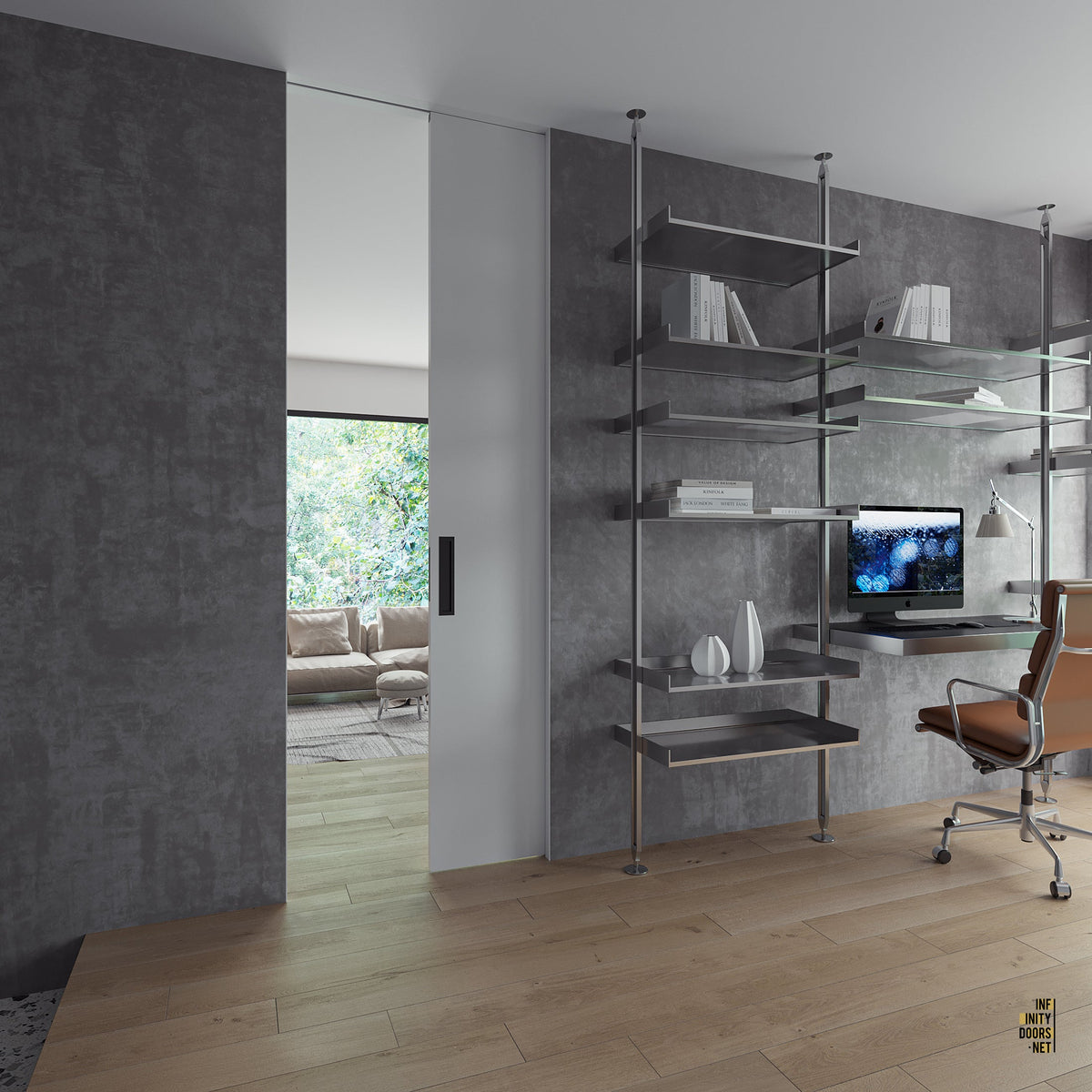 Single Pocket Frame with Door – Modern Pocket Doors